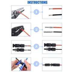 5Pairs MC4 Solar Connectors IP67 30A DC1500V Waterproof for PV Cable 2.5/4mm²
