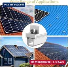 Solar Panel Roof Mounting Kit, 7.87″ Aluminium Solar Rail & Clamps | Solar
