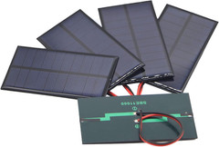 Micro Solar Panels with Wire, 5PCS 5V 200Ma Photovoltaic Solar Cells Kit 110Mmx6