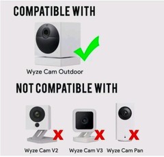 Wasserstein Solar Panel 2-Pack for WYZE Cam Outdoor V2/Pro White Weatherproof