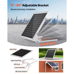 12V 20W Solar Battery Charger, 1.28 Ft. Monocrystalline Silicon Solar Panel Sing