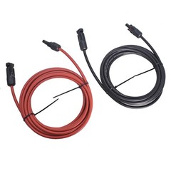 15 Feet Black + Red 10 AWG Solar Panel Extension Cable Wire Connector 1 Pair