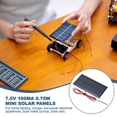 7.5V 0.75W 100mA Mini Solar Panels with Cable, 110 x 55mm