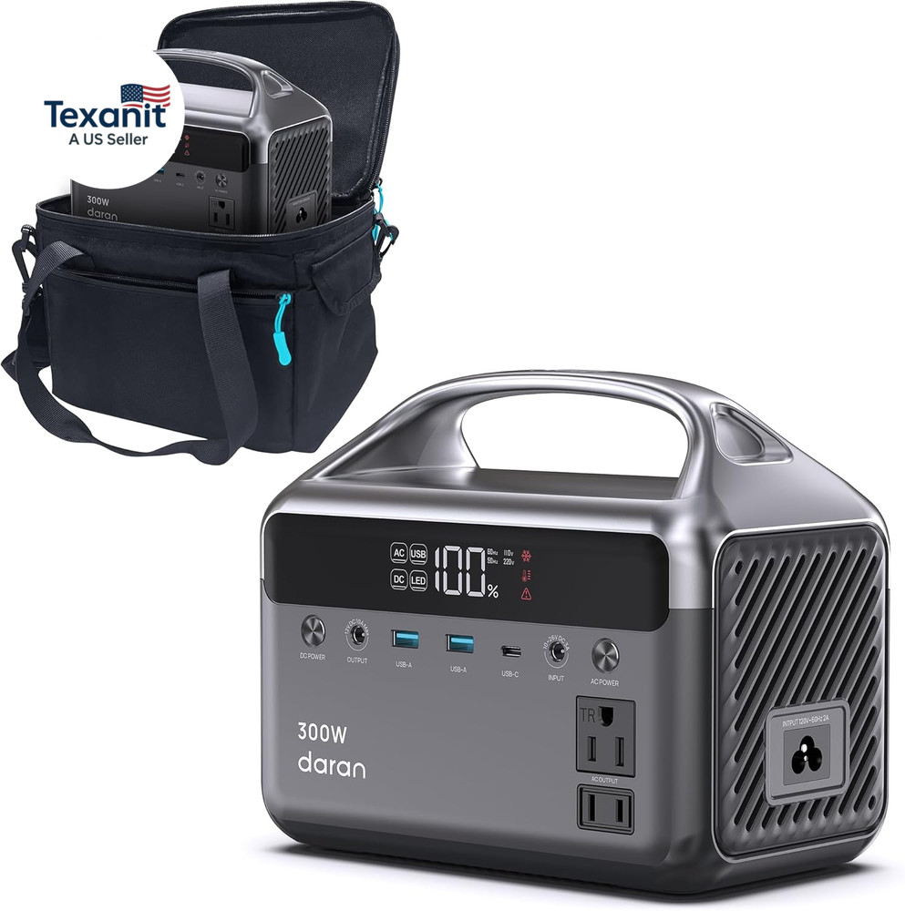 Portable Power Station 300W (600W Peak), 192Wh (60,000Mah) Solar Generator, Life