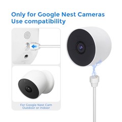 Solar Panel for Google Nest Cam (Battery) – Built-in 2000mAh Battery for