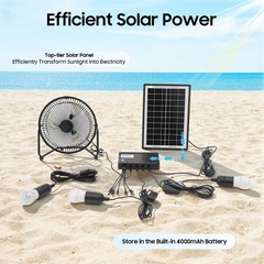 Portable Solar Power Panel Generator Kit Camping Battery Pack Power Station USA