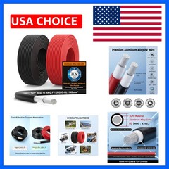 10 AWG Solar Panel Wire 2×20 FT, 1500V DC PV Wires, 6mm² Flexible 84 Strands …
