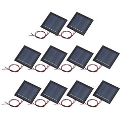 10pcs Mini Solar Panels 2V 0.26W 130mA with 2 Cables, 54mm x 54mm for [Brand]