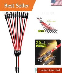 Lightweight Solar Connectors – 1500V DC Tool-Free Parallel Adapter for 6 Panels