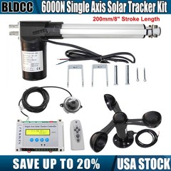 6000N LCD Single Axis Solar Sun Track Kits -12V 8″ Linear Actuator W/ Anemometer