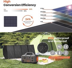 FlexSolar 120W Portable Solar Panel IP67 Waterproof USB C DC Output