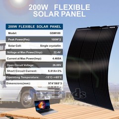 200W Flexible Solar Panel Kit With Solar Controller 12V/24V for RV/Car Battery