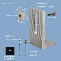 Solar Panel Roof Mount Bracket Kit for Sloped Pitched Metal Tin Roof Mounting