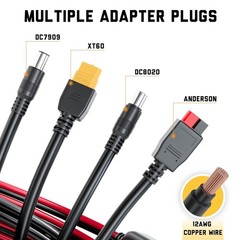 MC4 Solar Panel to Portable Power Station Adapter Cable, 12AWG 10ft | XT60, Ande