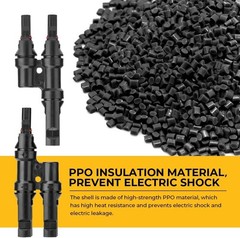 1 Pair of Heavy-Duty Solar Panel Y Connectors – Compatible with 14AWG to 10AWG