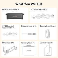 PECRON FP5000-48V 5120Wh Solar Generator Expansion Battery For F3000LFP/F5000LFP