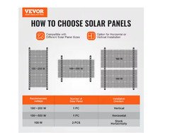 VEVOR 50-Inch Solar Panel Mount Brackets 0 – 90° Adjustable Tilt Mount Brackets