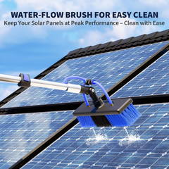 20FT Water Fed Solar Panel Cleaning Kit, Telescopic Solar Panel Cleaning Brush w