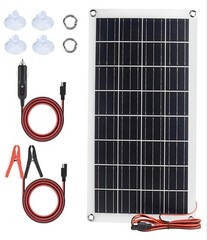 20W Solar Battery Charger 12V Maintainer, 3 Stage, w/ Clips & Plug – Car RV Boat