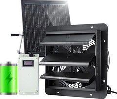 Solar Powered Exhaust Fan, 30W Solar Panel+12″ High Speed Solar Powered Fans wit