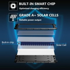 SOLAR BATTERY TRICKLE CHARGER Maintainer Portable Waterproof Panel 7.5W POWOXI
