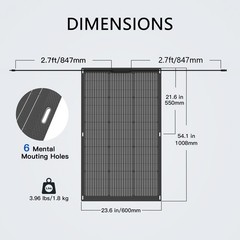 100W Flexible Solar Panel Black Solar Charger For Power Station Camping Outdoor