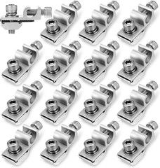 16 Pcs Solar Panel Grounding Lugs, Stainless Steel, Silver, MOUNT BRACKET