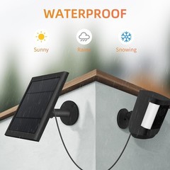 1 Pack 4W Solar Charger Ring Spotlight & Stick Up Outdoor Cam Black High