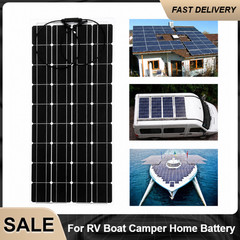 Flexible Solar Panel 200W 18V Waterproof For RV Boat Camper Home Charge
