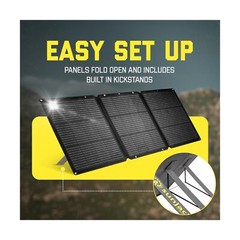 SunJack 120W Folding Portable Solar Panel with Kickstands, MC4/PD60 USB-C/USB…