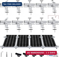 Solar Panel Mounting Bracket Kit, 10Pcs Upgraded Longer Stronger 6 inch Rails So