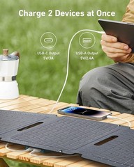 ANKER SOLIX PS30 Portable Solar Panel (30W) Charger 2-Ports USB-C & USB-A NEW