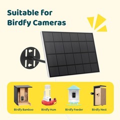 Eco-Friendly 3W Solar Panel for Bird Feeder Cameras – Type-C & Adjustable Design