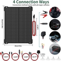 Paodekua 15W 12V Waterproof MPPT Solar Battery Charger & Maintainer, XX249