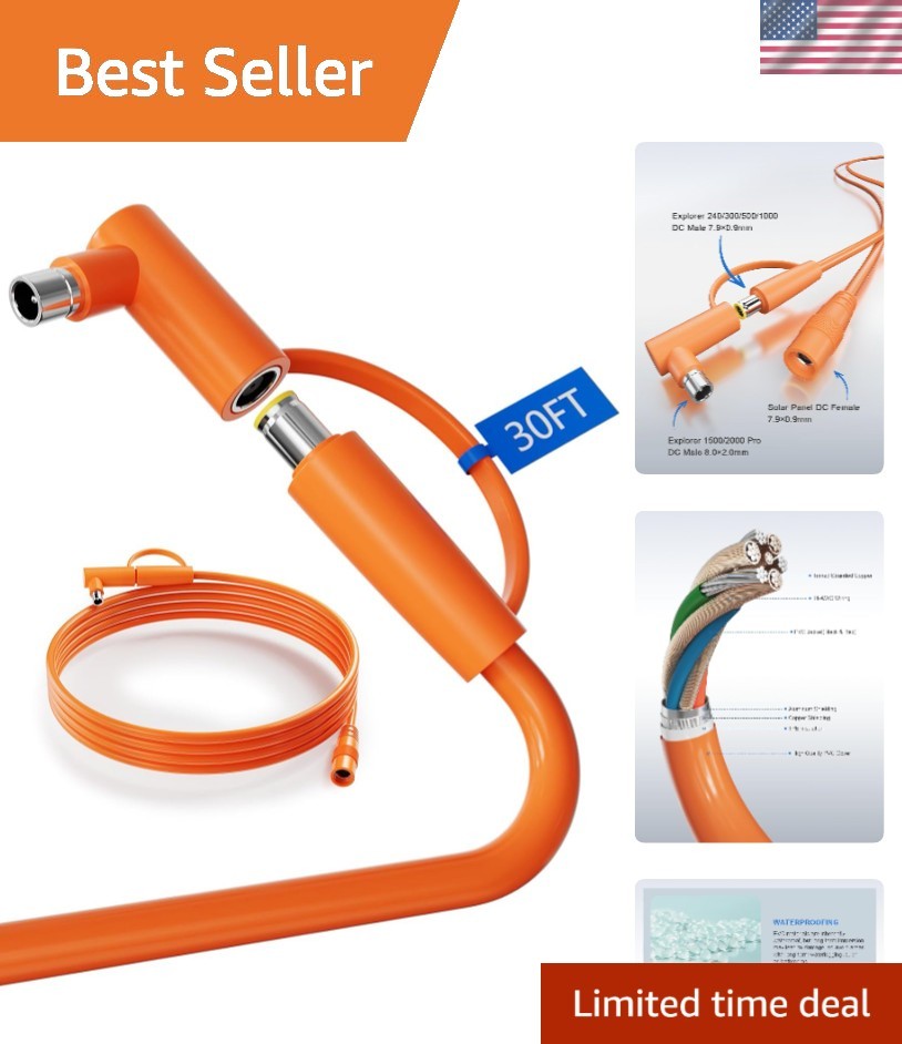 Fast Charging Male-to-Female 14AWG Solar Cable for Jackery SolarSaga Models