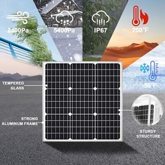 Durable 50W 12V Solar Battery Charger Kit with Smart Controller – Easy Install