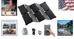 35W Solar Panel Charger with USB-A and USB-C Ports, 25.4% High Efficiency Fol…