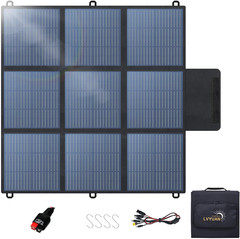 200W Portable Solar Panel, 24V Foldable Blanket Solar Panel IP64 P-PERC, Upgrade