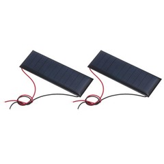 2 Pieces Mini Solar Panels 5.5V 0.33W 60mA for with 2 Cables 90x30mm