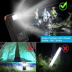 46800mAh Solar Panel Folding Power Bank Outdoor Camping Hiking USB Phone Charger