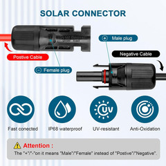 10 AWG Solar Extension Cable 100FT, Flexible Solar Panel Wire with Male to Femal