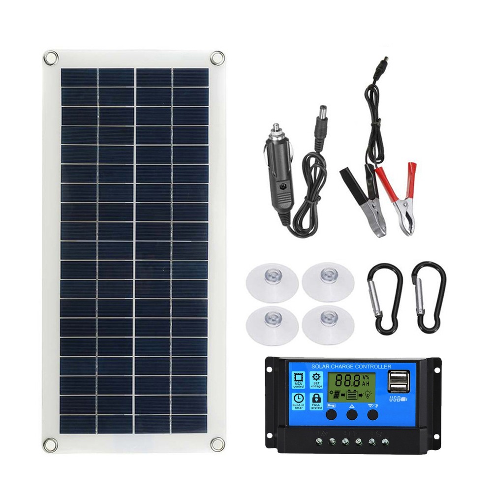 12V Solar Panel Battery Charger+30A PWM Controller Regulator For Car Boat