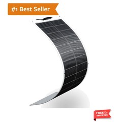 Flexible Solar Panel 100W 12V Monocrystalline Solar Cell Fiberglass Lightweig…