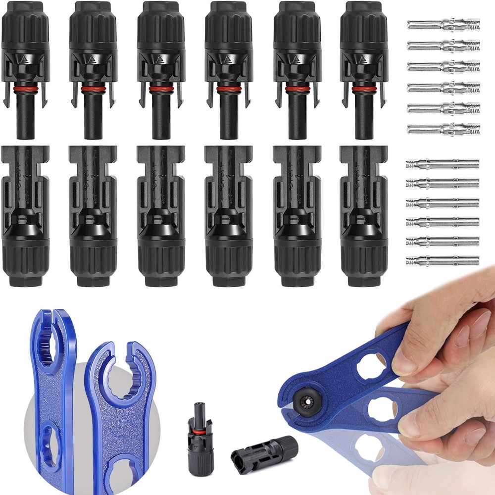 Male Female Wire Cable Connector Set Solar Spanners Panel Waterproof Connector
