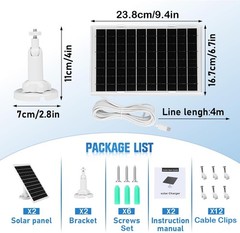 8W Solar Panel Charger for Outdoor Cameras, with Micro USB/USB-C and DC (35 x…