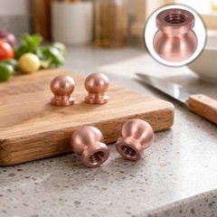 4pcs Copper Tray Feet, Metal Mounting Pads for Cutting Board Replacement, Screw