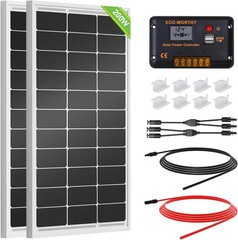 200 Watts 12 Volt/24 Volt Solar Panel Kit W/ High Efficiency Monocrystalline