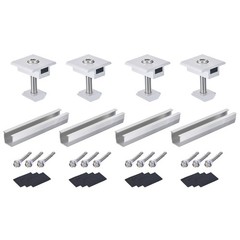4 x 200mm Aluminium Profile Mounting Rail, 4 x 30mm Clamps