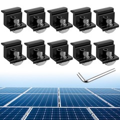 10pcs Adjustable Solar Panel Mounting Brackets Kit, Aluminum End Clamps & Screws