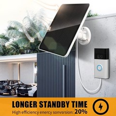 Solar Panel Charger 4W for Ring Video Doorbell 4/3/2 Solar Charger W/Power Cable